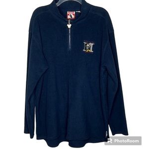 Disney Mickey Mouse Fleece Pullover 1/4 Zip in Navy Size L